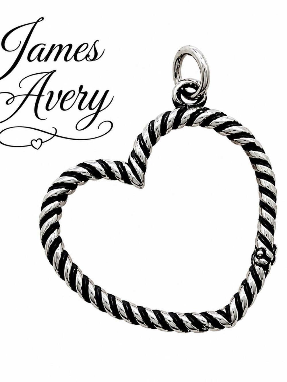 James Avery Sterling Silver Changeable Heart Charm Holder Pendant No Chain